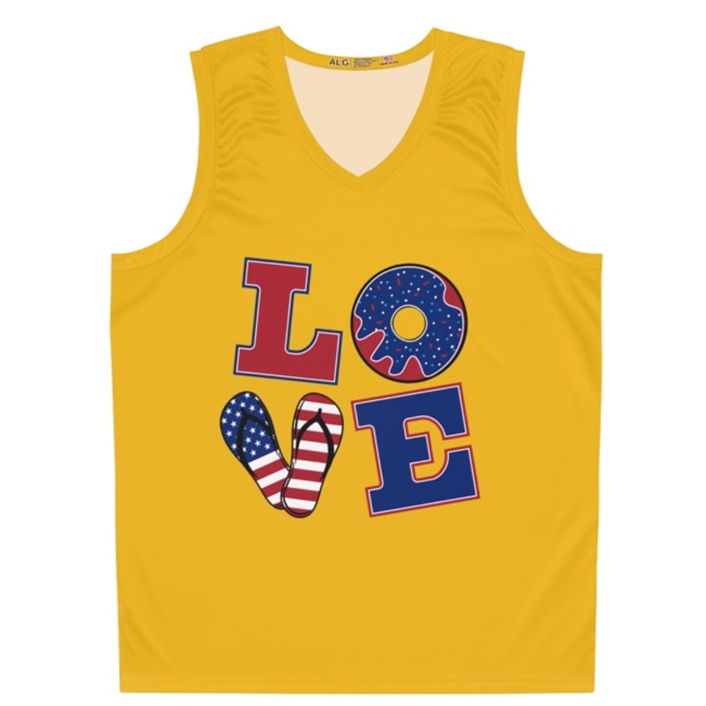 LG Kids Yellow Love USA Graphic Tank Top